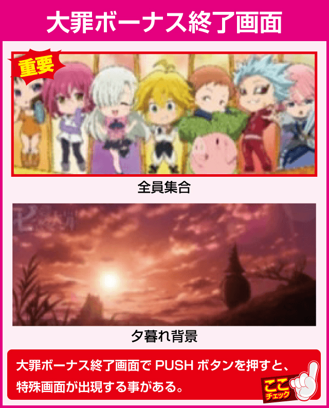 パチスロ七つの大罪の確定演出