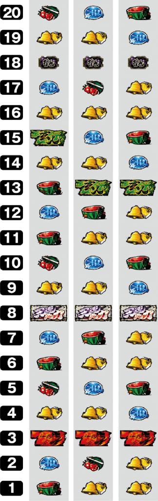 パチスロ 哲也 －天運地力－のリール