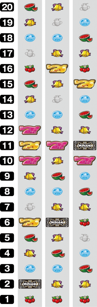 ぱちスロ 沖ハナ-30のリール