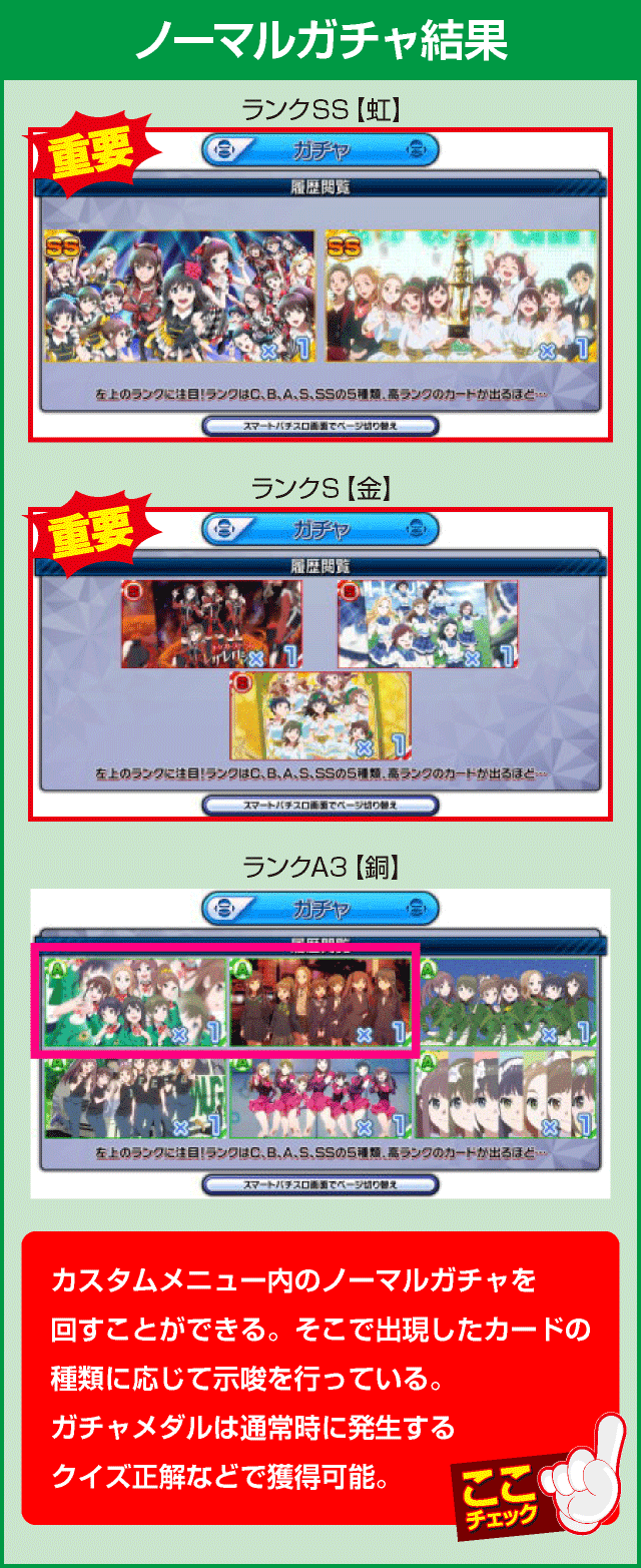 パチスロ Wake Up，Girls！Seven Memoriesの確定演出