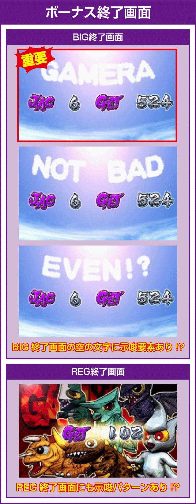 パチスロガメラの確定演出