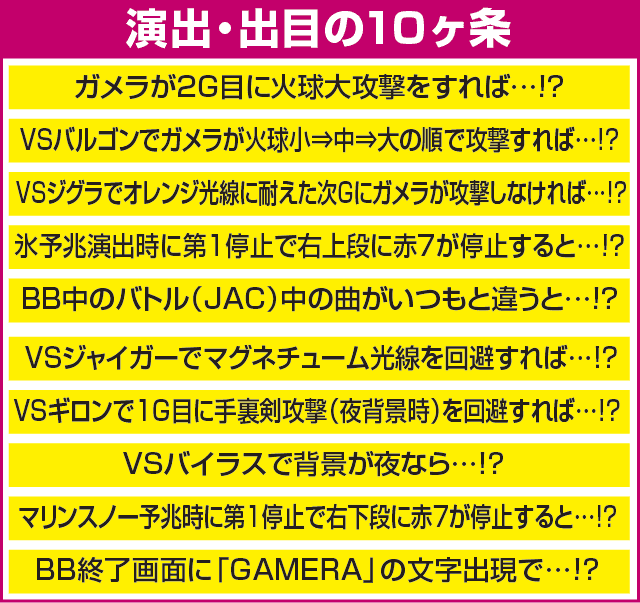 パチスロガメラのピックアップ