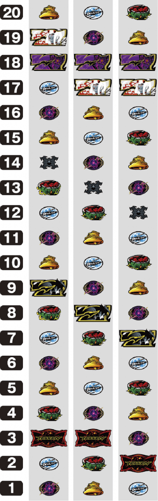 パチスロ鉄拳４デビルVer.のリール