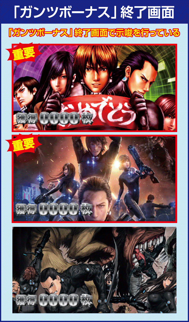 パチスロGANTZ極 THE SURVIVAL GAMEの確定演出