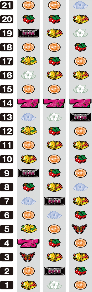 パチスロ南国物語30のリール