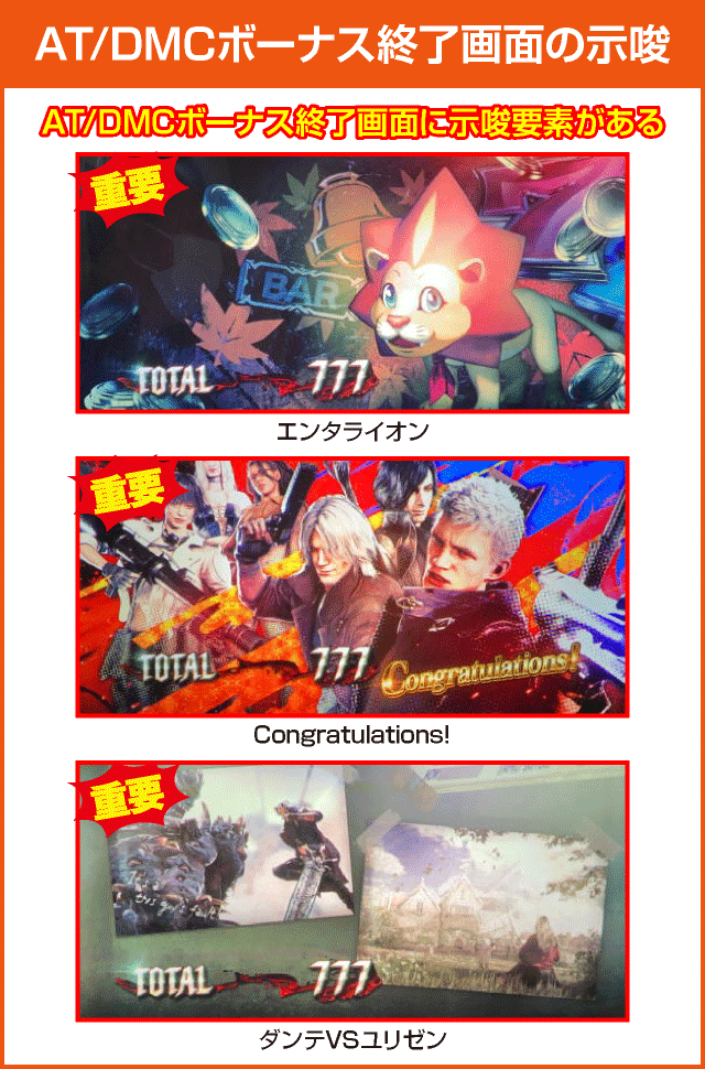 パチスロ デビル メイ クライ 5の確定演出