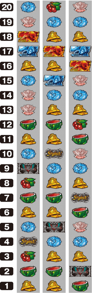 パチスロ デビル メイ クライ 5のリール