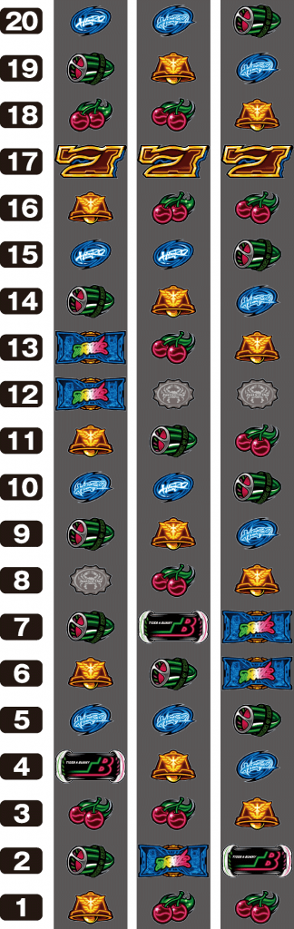 パチスロ TIGER ＆ BUNNY SPのリール