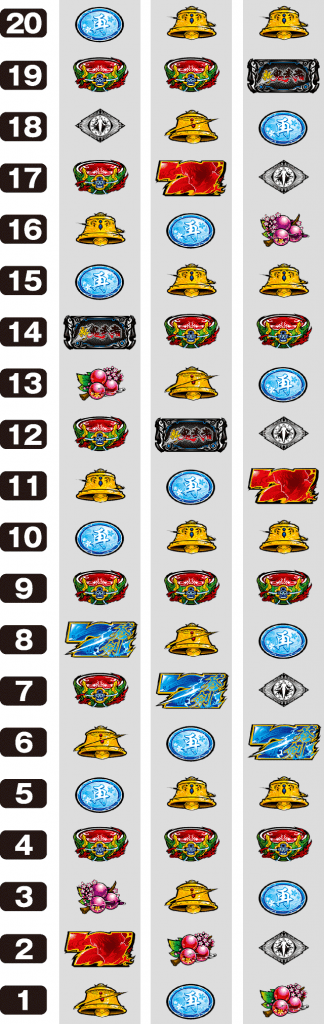 パチスロ 新鬼武者2のリール