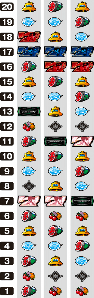 パチスロ鉄拳5のリール