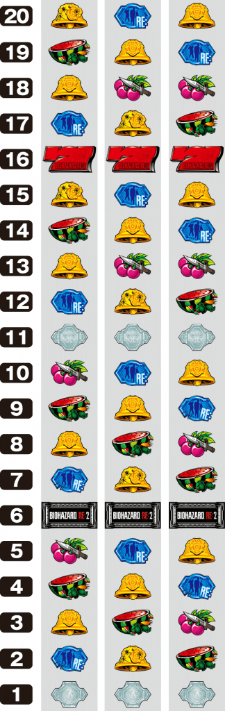 パチスロ バイオハザード RE:2のリール