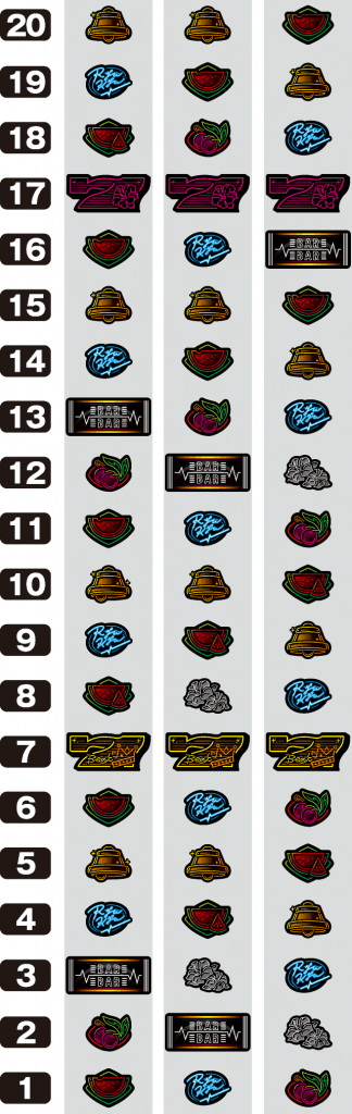 パチスロRYUKYU BEAT-30のリール