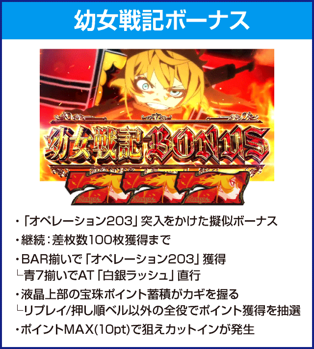 パチスロ幼女戦記のピックアップ