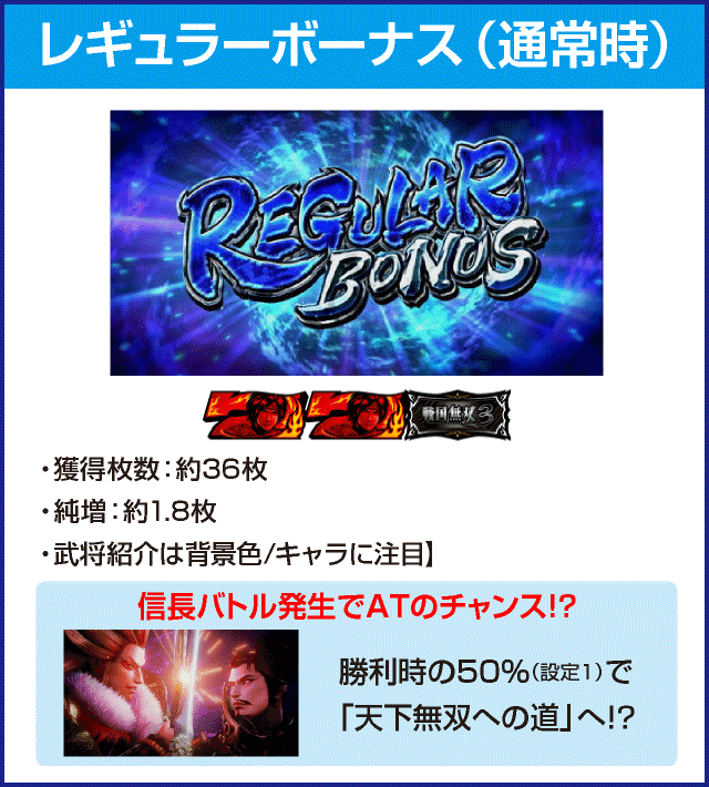 パチスロ戦国無双3のピックアップ