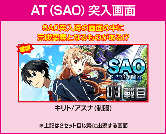 スロット ソードアート・オンラインの確定演出