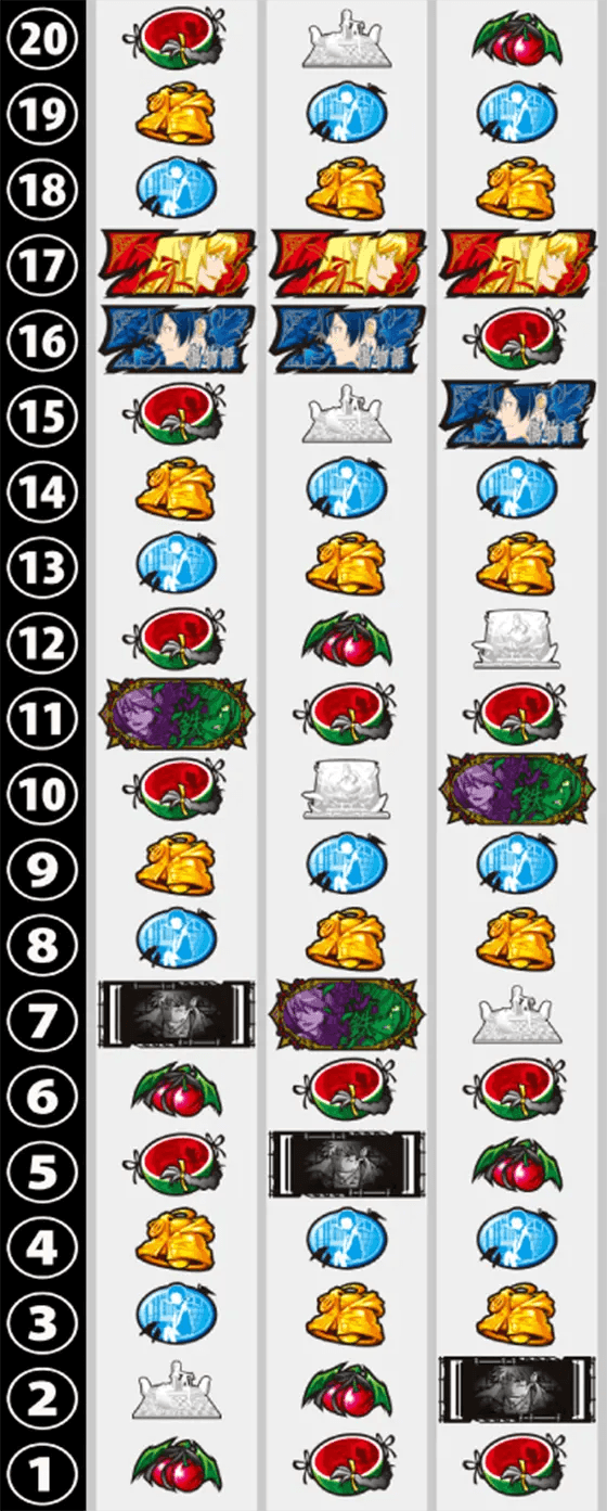 パチスロ傷物語 -始マリノ刻-のリール