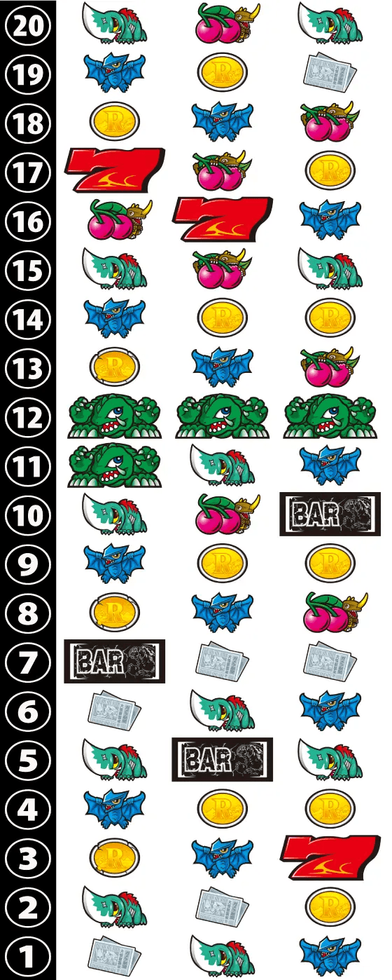 パチスロ ガメラ2のリール