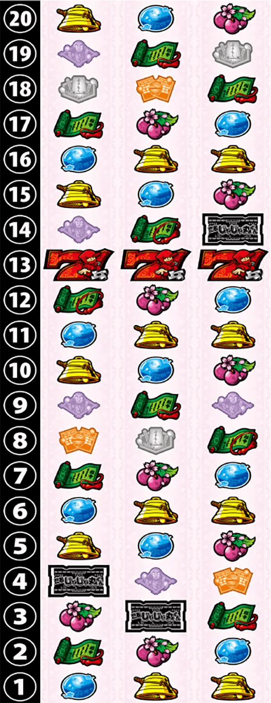 SLOT忍者じゃじゃ丸くんのリール