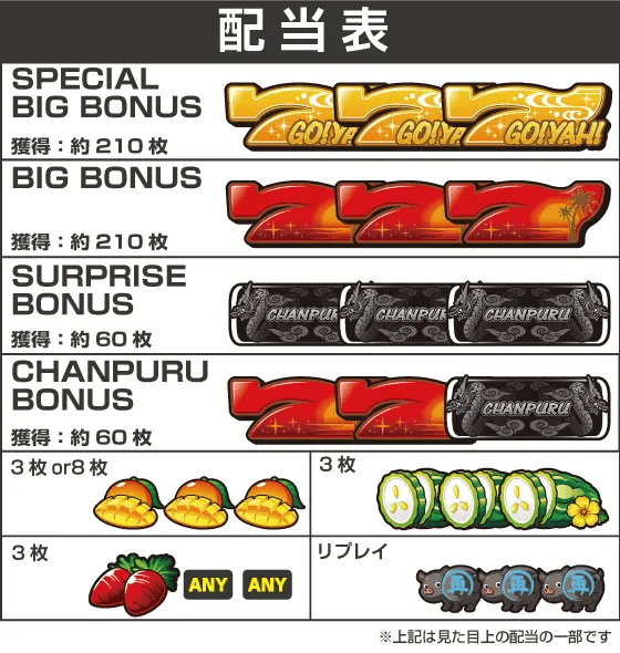 S ご～やちゃんぷる～30φの配当表