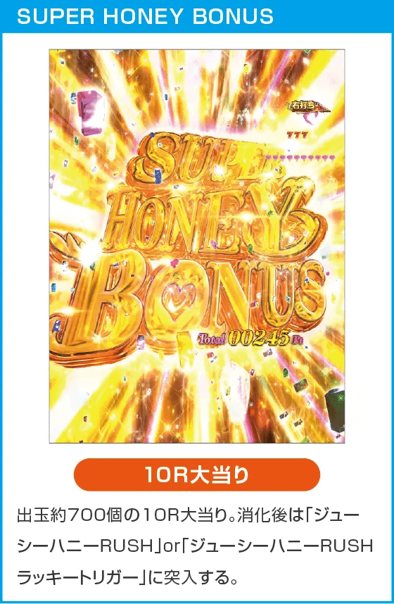 PLT激デジ ジューシーハニー極嬢のスペック