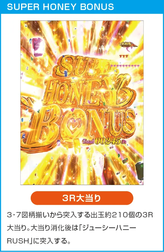 PLT激デジ ジューシーハニー極嬢のスペック