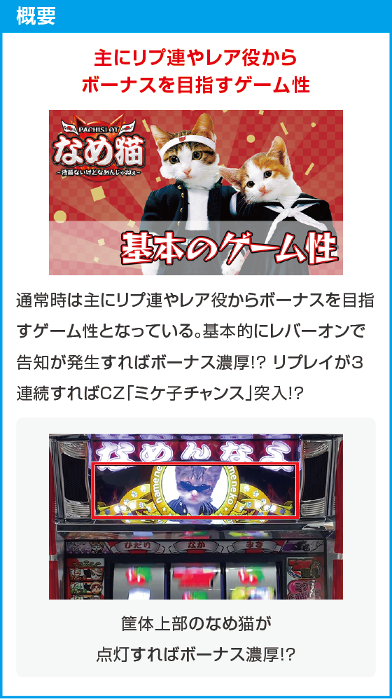 パチスロなめ猫のスペック