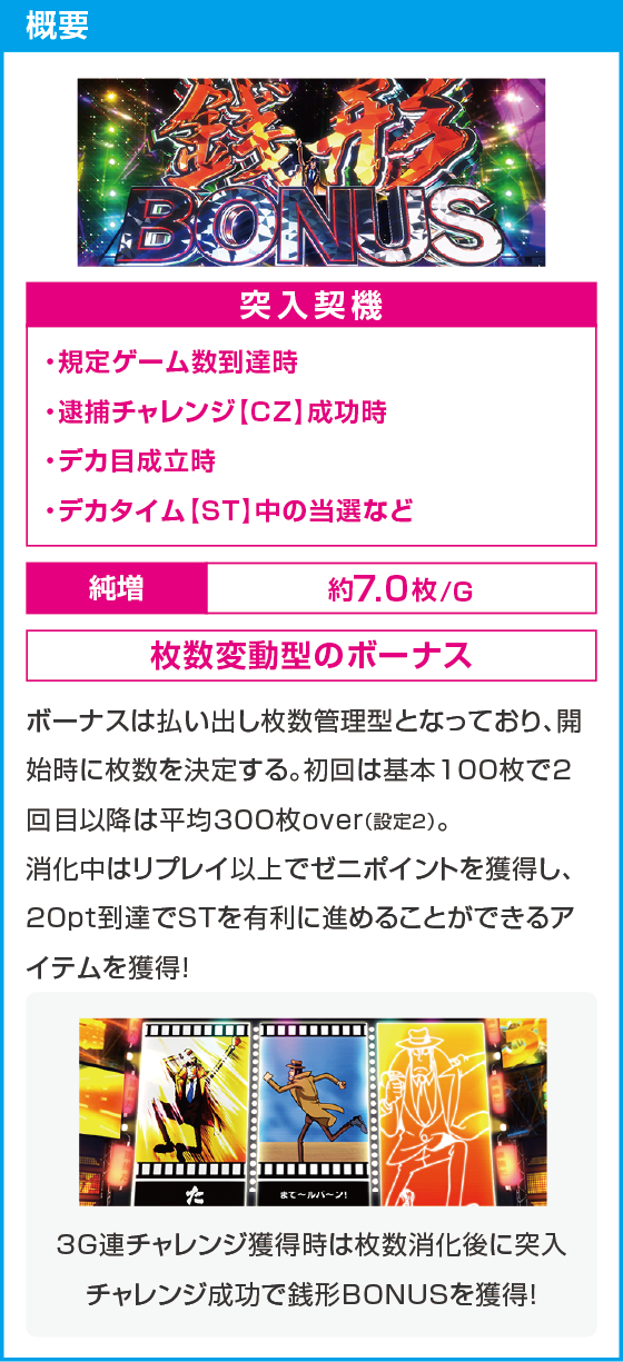 L主役は銭形5のスペック