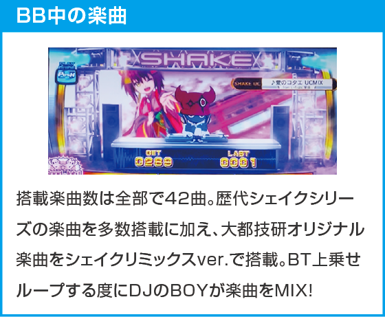 SHAKE BONUS TRIGGERのスペック